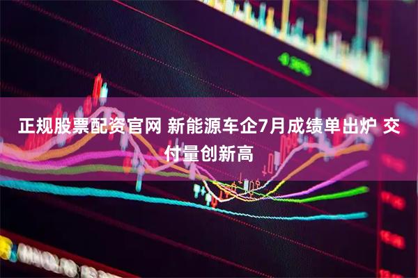 正规股票配资官网 新能源车企7月成绩单出炉 交付量创新高